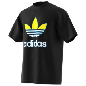 adidas Originals Mens adidas Originals Road To Tokyo Trefoil T-Shirt - Mens Black/Blue/Yellow Size S