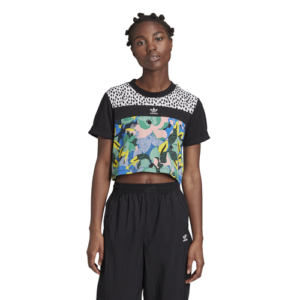 adidas Originals Womens adidas Originals Cropped T-Shirt - Womens Multi/Green/Blue Size S