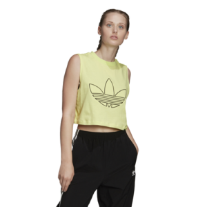 adidas Originals Womens adidas Originals Faekt Cropped Tank - Womens Semit Frozen Yellow Size S