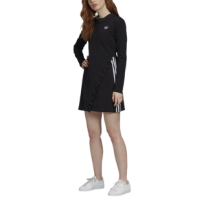 adidas Originals Womens adidas Originals Long Sleeve Dress - Womens Black/Black Size L