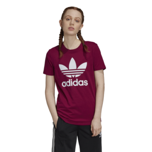 adidas Originals Womens adidas Originals Trefoil T-Shirt - Womens Power Berry/White Size S