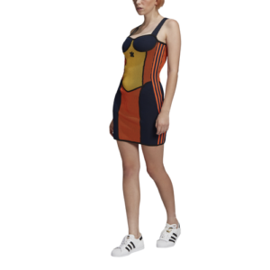 adidas Womens adidas Knit Corset Dress - Womens Gold/Orange/Navy Size L