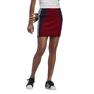 adidas Womens adidas Printed Knit Mini Skirt - Womens Scarlet/Navy/Black Size XS