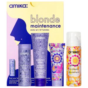 amika Blonde Maintenance - Bust Your Brass Purple Haircare Starter Set