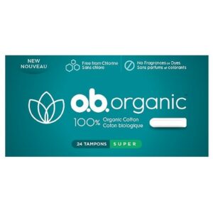 o.b. Organic Applicator-Free Tampons, Super Unscented - 24.0 ea