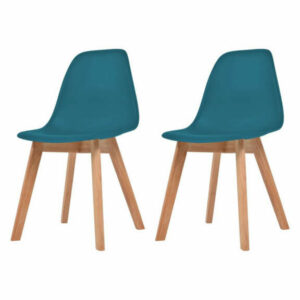 vidaXL 2x Dining Chair Turquoise Plastic Kitchen Dinner Living Room Se