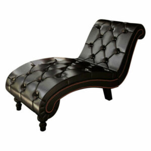 vidaXL Chaise Lounge w/ Buttons Artificial Leather Brown Living Room F