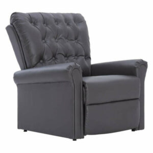 vidaXL Reclining Chair Heavy Duty Gray Faux Leather Living Room Reclin