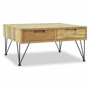 vidaXL Solid Teak Wood Coffee Table 31.5" Living Room Accent End Sofa