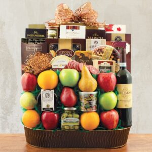 winebasket.com | Trafalgar Square Fruit & Wine Gift Basket