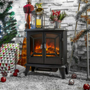 1400W Infrared Stove Fireplace Heater, Black