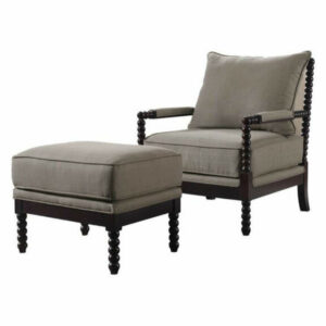 2-Piece West Palm Living Room Accent Chair w/ Ottoman Set, Taupe/Espre