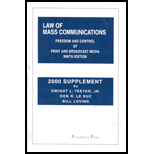 2000 Supplement to Law Of Mass Communications : Freedom and Control of Print and Broadcast Media