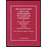 2005 Statutory and Case Supplement to Copyright, Unfair Competition, And Other Topics, Bearing on the Protection of Literary, Musical, and Artistic Works