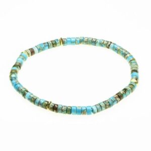 4 - 4.5 mm Multicolored Randel Agate Turquoise and Jade Mix Spiritual and Stretchable Bracelet