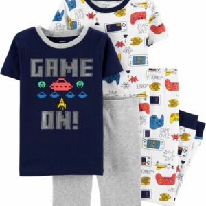 4-Piece Video Games 100% Snug Fit Cotton PJs