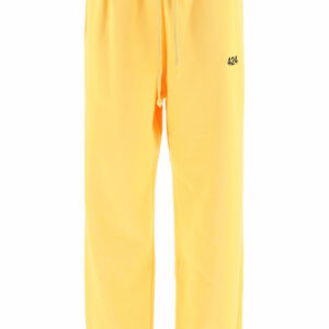 424 SWEATPANTS WITH LOGO EMBROIDERY L Yellow Cotton
