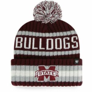 '47 Mississippi State University Bering Cuff Knit Pom Hat Maroon - NCAA Men's Caps at Academy Sports