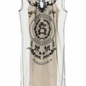 ACNE STUDIOS DRESS IN EMBROIDERED TULLE AND SATIN 36 Black, Beige
