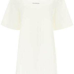 ACNE STUDIOS T-SHIRT DRESS WITH LOGO XS White Cotton