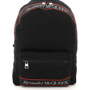 ALEXANDER MCQUEEN METROPOLITAN SELVEDGE BACKPACK OS Black Leather, Cotton