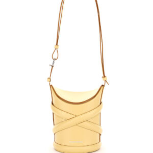 ALEXANDER MCQUEEN THE SMALL CURVE BUCKET BAG OS Yellow Leather