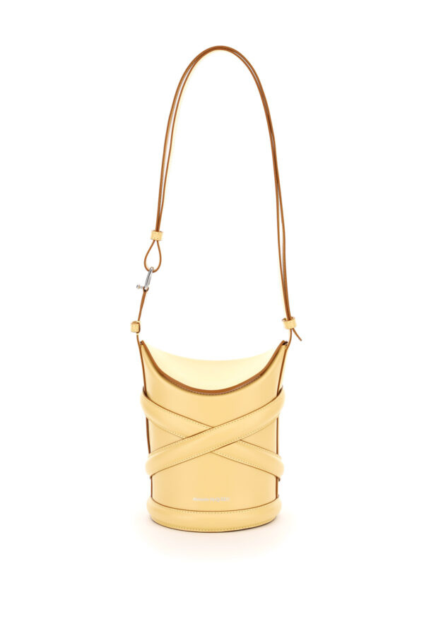 ALEXANDER MCQUEEN THE SMALL CURVE BUCKET BAG OS Yellow Leather