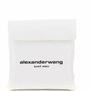 ALEXANDER WANG LUNCH BAG CLUTCH OS White, Black Leather