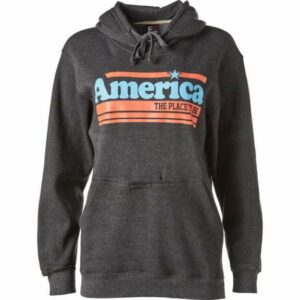 Academy Sports + Outdoors Men's Retro Stripe Patriotic Hoodie Charcoal, X-Large - Men's Outdoor Graphic Tees