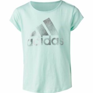 Adidas Girls' Scoop Neck T-Shirt Aqua/Turquoise, X-Large - Girl's Athletic Tops at Academy Sports