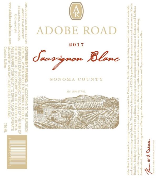 Adobe Road 2017 Sauvignon Blanc - White Wine