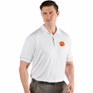 Antigua Men's Clemson University Salute Polo Shirt White/Gray, Large - NCAA Men's Tops at Academy Sports