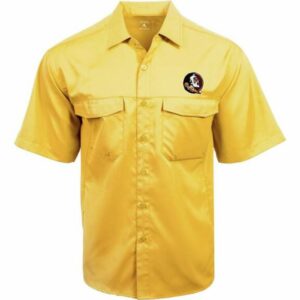 Antigua Men's Florida State University Game Day Woven Fishing Shirt Gold, Large - NCAA Men's Tops at Academy Sports