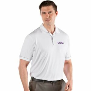 Antigua Men's Louisiana State University Salute Polo Shirt White/Gray, 2X-Large - NCAA Men's Tops at Academy Sports