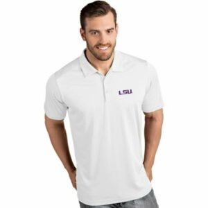 Antigua Men's Louisiana State University Tribute Polo Shirt White, 5X-Large - NCAA Men's Tops at Academy Sports