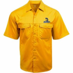 Antigua Men's University of North Carolina at Greensboro Game Day Woven Fishing Shirt Gold, Medium - NCAA Men's Tops at Academy Sports