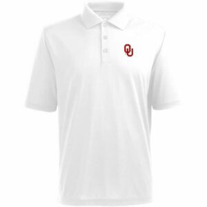 Antigua Men's University of Oklahoma Piqu Xtra-Lite Polo Shirt White, Medium - NCAA Men's Jersey/Polos at Academy Sports