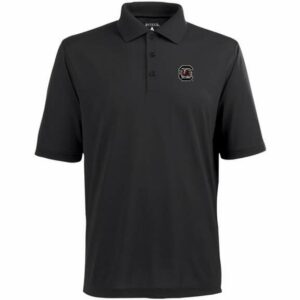 Antigua Men's University of South Carolina Piqu Xtra-Lite Polo Shirt Grey Dark, X-Large - NCAA Men's Tops at Academy Sports