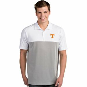 Antigua Men's University of Tennessee Venture Polo Shirt White/Gray, Medium - NCAA Men's Tops at Academy Sports