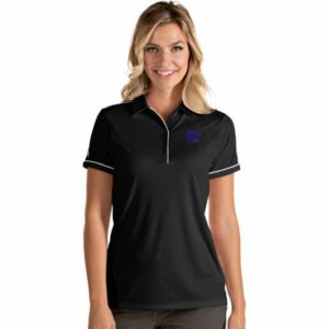 Antigua Women's Kansas State University Salute Polo Shirt Black/White, Small - NCAA Women's at Academy Sports