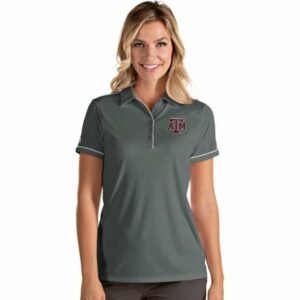 Antigua Women's Texas A&M University Salute Polo Shirt Dark Gray/White, Medium - NCAA Women's at Academy Sports