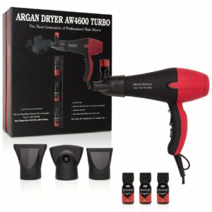 Argan Woman AW4600 Turbo Hair Dryer with Argan Oil Infused Concentrator Nozzle