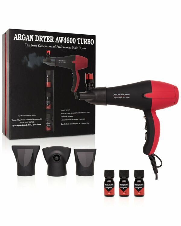 Argan Woman AW4600 Turbo Hair Dryer with Argan Oil Infused Concentrator Nozzle