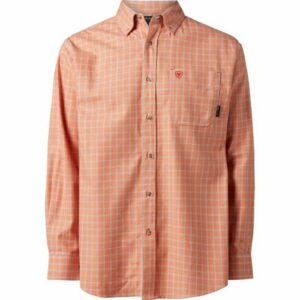 Ariat Men's Fire-Resistant Excavator Work Shirt Brandied Melon, Large - Men's Longsleeve Work Shirts at Academy Sports