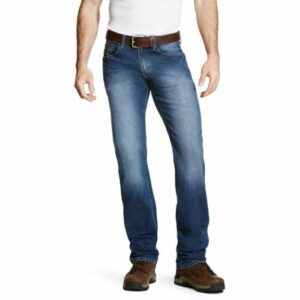 Ariat Men's Rebar M3 Loose DuraStretch Basic Stackable Straight Leg Jeans Blue, 36" - Men's Work Bottoms at Academy Sports