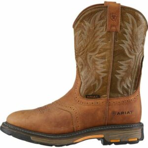 Ariat Men's Workhog EH Composite Wellington Work Boots Brown/Green, 9.5 - Wellington Steel Toe Work Boots at Academy Sports