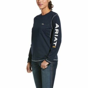 Ariat Women's Rebar Work T-Shirt Navy Blue, Large - Women's Outdoor Long-Sleeve Tops at Academy Sports