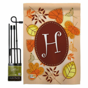 Autumn H Initial Fall Harvest & Autumn Garden Flag Set