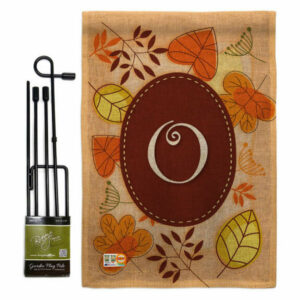 Autumn O Initial Fall Harvest & Autumn Garden Flag Set