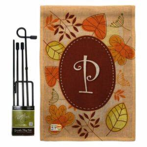 Autumn P Initial Fall Harvest & Autumn Garden Flag Set